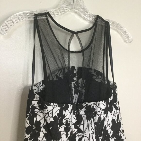 BCBGeneration Black & White Mesh Floral Dress - Picture 5 of 11